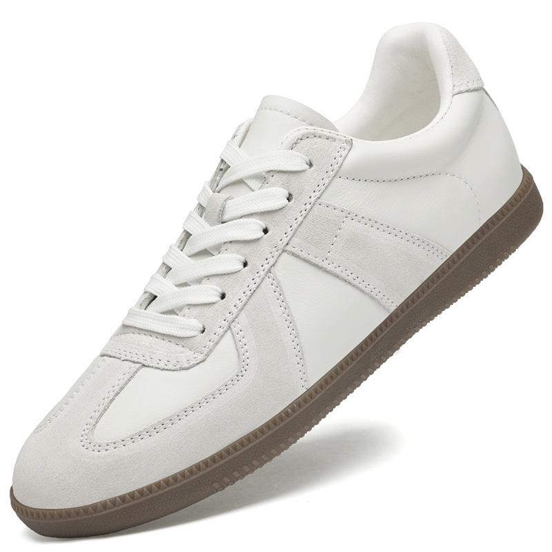 Versatile Men s Casual Leather Shoes: Summer Breathable White Sneakers 39