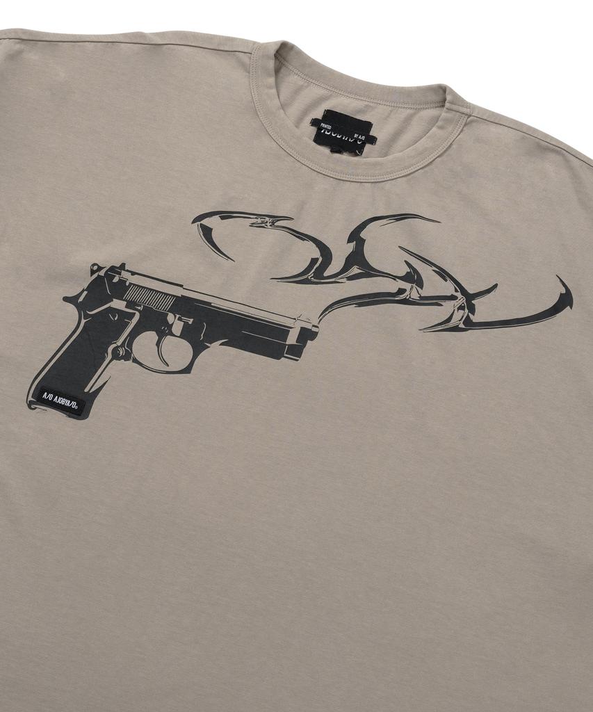 AJOBYAJO [Pba] Gun Shot T-Shirt [Beige]
