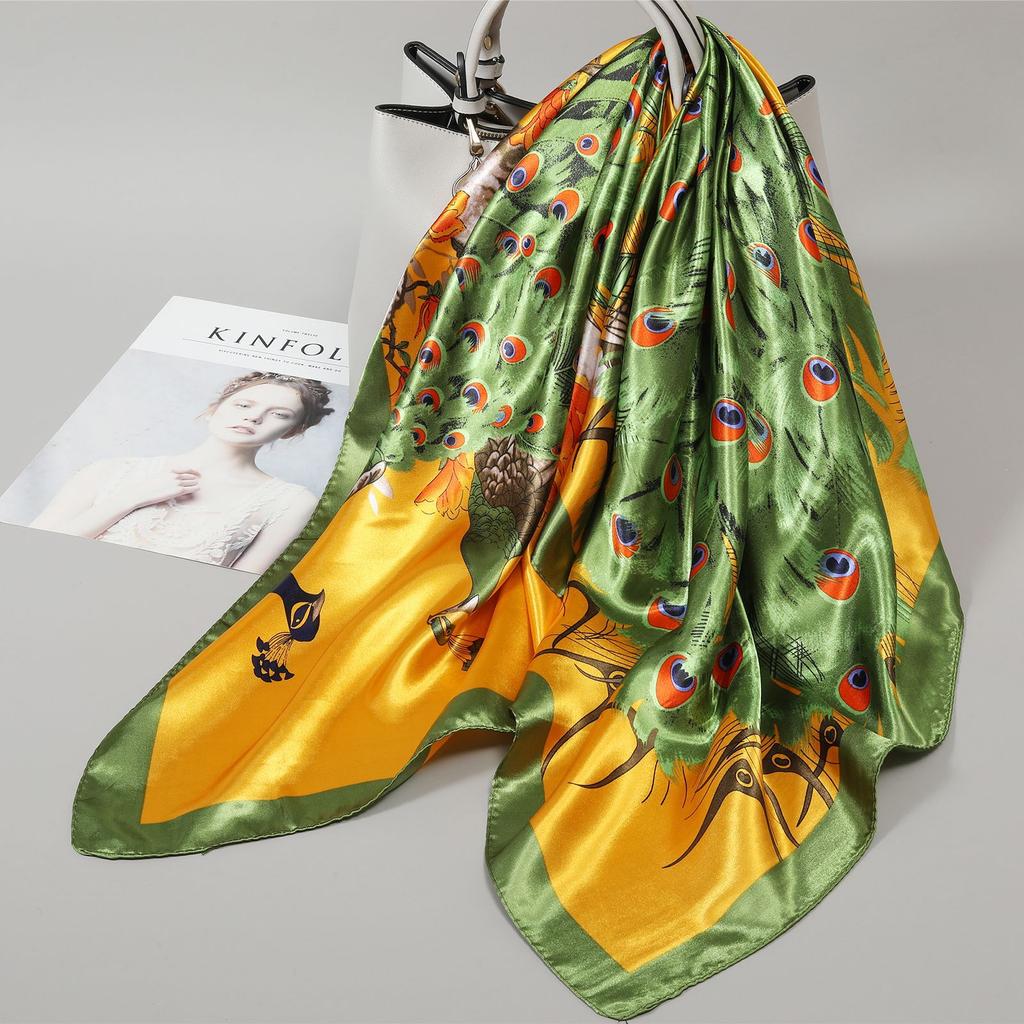 90 Square Scarves, Silk Scarves, Women's New Spring and Summer High-end Sense Versatile, Thin Scarves, Shawls Outside