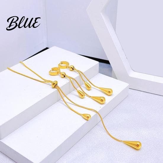 Jewelry Set Electroplating Process Water Drop Adjustable Y Shape Slider