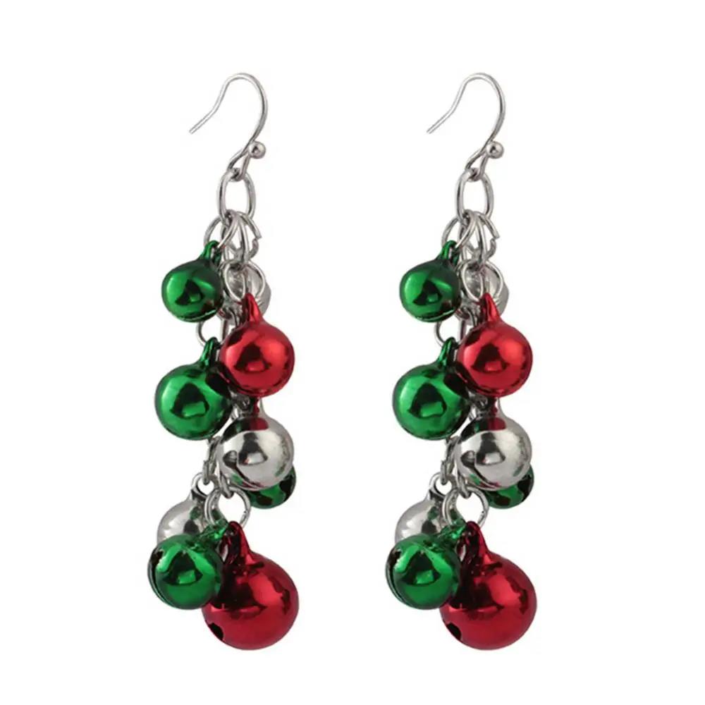 

Модные женские серьги, украшения для вечеринок, украшения, Рождественский колокольчик, длинные подвесные крючки, подарки для девочек серебряный