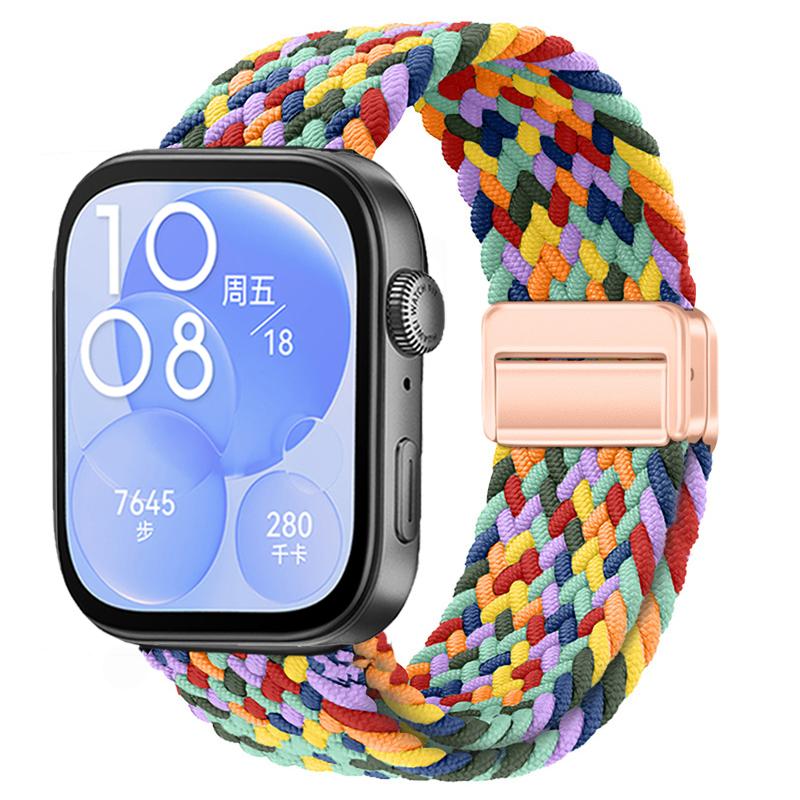 Nylon Braided Strap for Huawei Watch Fit 3/4/4 Pro Magnetic Adjustable Comfortable Band for Huawei Watch Fit 4/3 Bracelet Belt