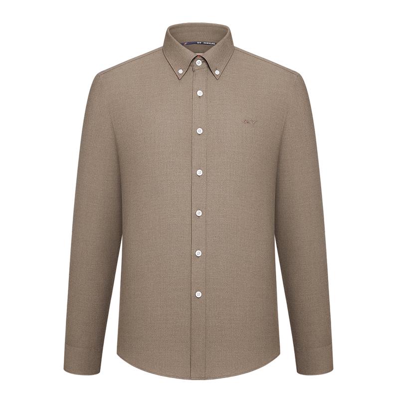 Goldlion Men's Pure Color Long-Sleeved Casual Shirt