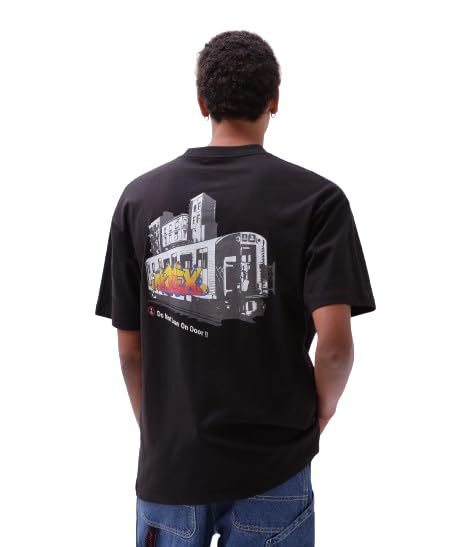 Avirex TRAIN GRAFFITI T-SHIRT, Men's, Size L, 010, Black, 783-4134037