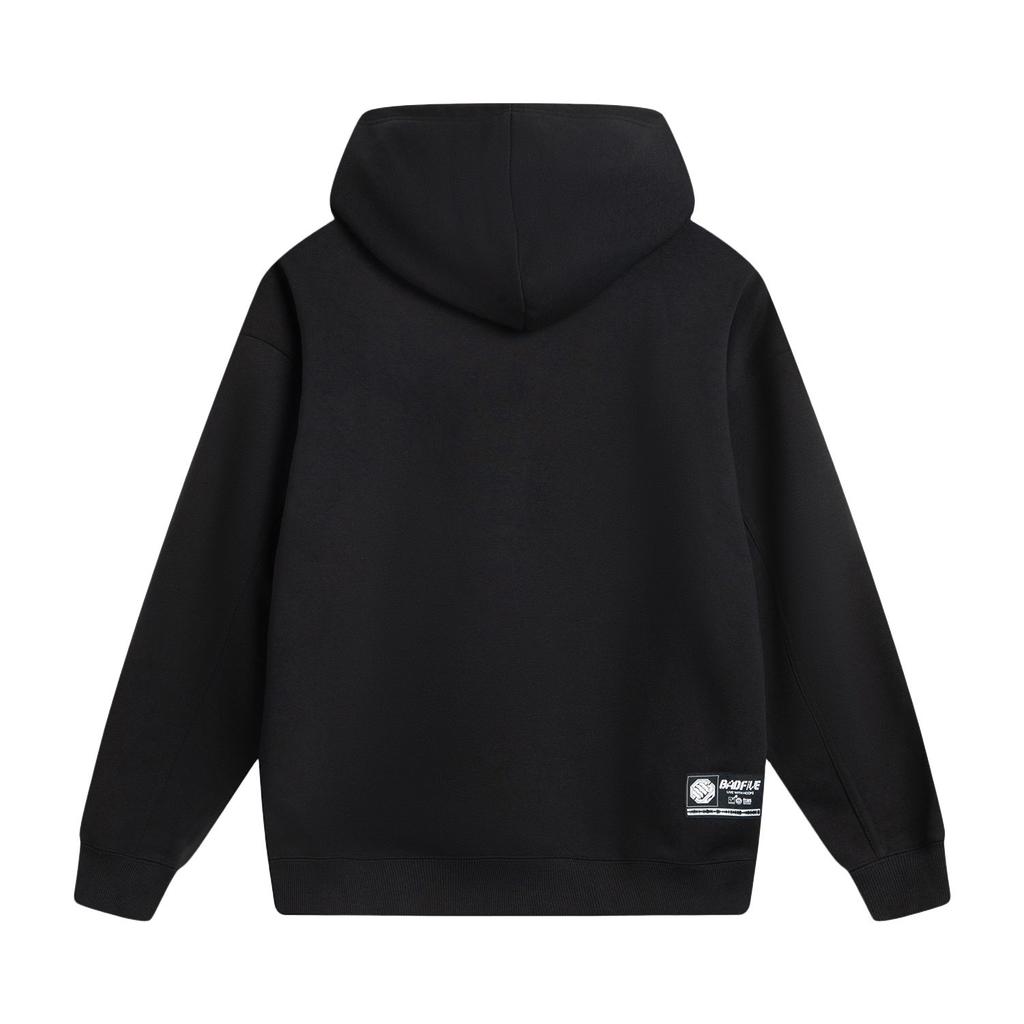 Li Ning BADFIVE Sweatshirts Men's Black Hooded Thickened Regular AWDV877-5
