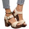 Large Size Thick High Heel Sandals for Women In Summer New Style Rivet Strap Sandals for Women