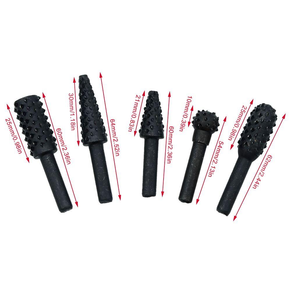 5pcs Black Finish Rotary Drill Bits Set High Carbon Steel Twist Drill Bits Set Wood Carving