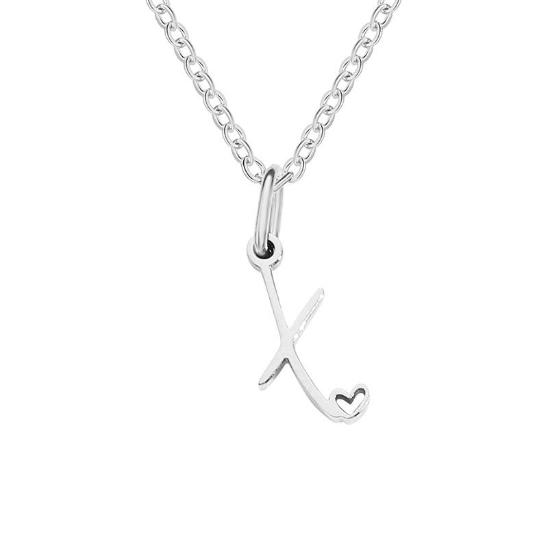 eManco Women's Niche Stainless Steel Letter Clavicle Necklace