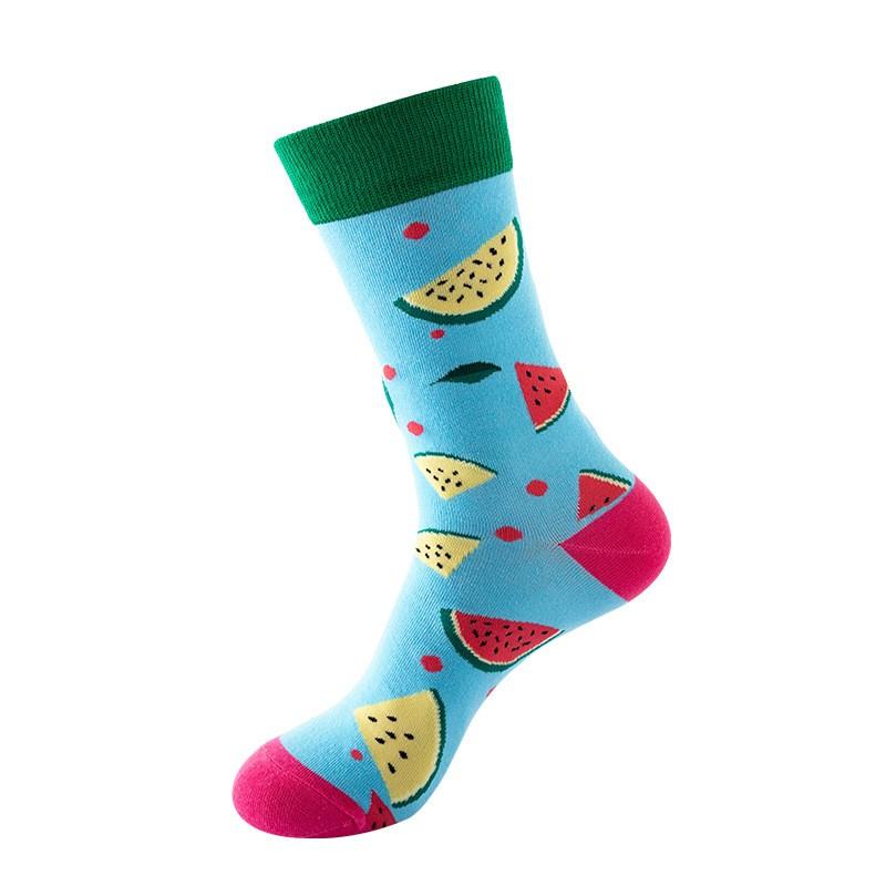 Stylish Mid-Calf Socks Men Women Animal Fruit Galaxy Print Casual Cotton