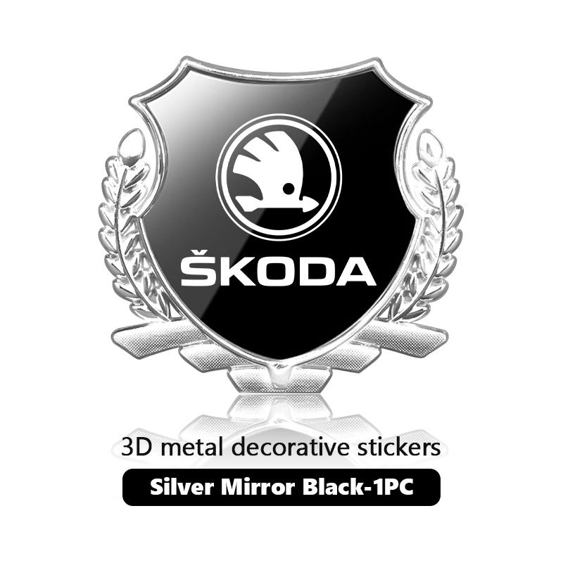 Cycr3 For Skoda 3D Metal Car Side Fender Body Trunk Badge Sticker Accessories VRS Superb Yeti Octavia Enyaq Rapid Karoq Derivati