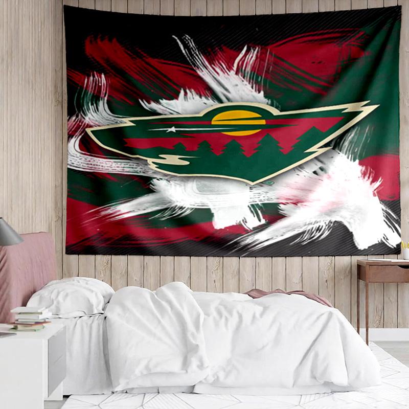1PC Minnesota Hockey Team Tapestry Accessories Playroom Tapestry, for Bedroom,Livingroom, dormitory Room Wall Decor Fan Birthday Gifts