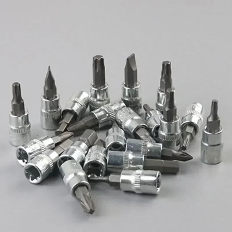 46pcs 1/4-Inch Car Repair Tool Kit - Socket Set with Ratchet & Torque Wrench for Auto Mechanics