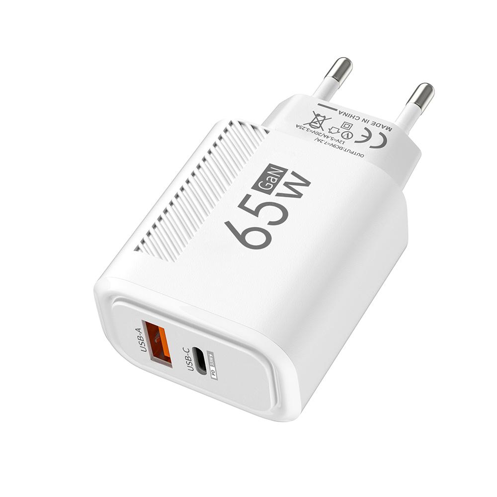 USB PD Charger 65W GaN Charger Type C Fast Charging Charger Adapter EU/US Plug Wall Adapter For 16 Samsung Huawei