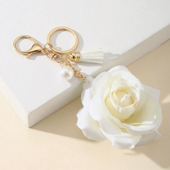 Multi- Rose Tassel Pearl Pendant , Fashionable and Elegant Bag Decor Accessories, Car , Gifts for Girls Bag Charm