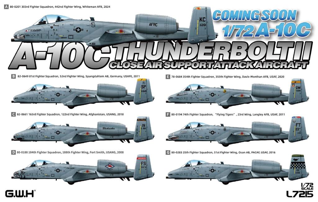 Great Wall Hobby American Attack Aircraft Plastic Model L7215 1/72 A-10C (Airplane)