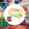 [Gold Raffle Drum, Medium Metal Spinning Lottery Cage with Wood Crank Handle, 5000 Ticket Capacity, 10kg Load Bearing for Events