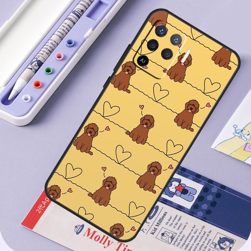 Brown Cockapoo For Oppo A17 A18 A94 A74 A54 A15 A38 A58 A78 A98 A40 A60 A80 A16 A76 A96 A57 A77 A5 Pro Case