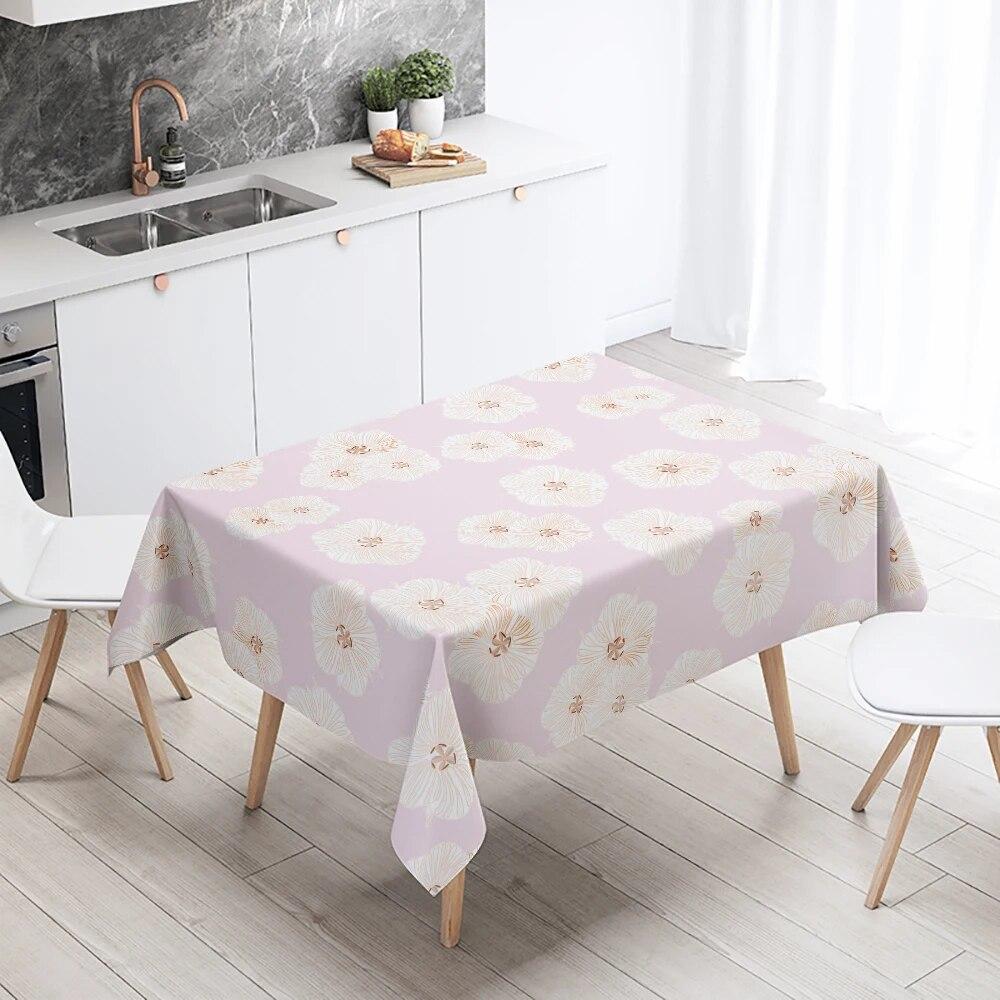 Søt katt duk plantedyrstrykk rektangulært vanntett og oljetett restaurantbord kjøkken hjemmedekorasjon