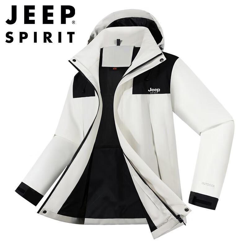 JEEP SPIRIT Men's Hooded Outdoor Windproof Jacket