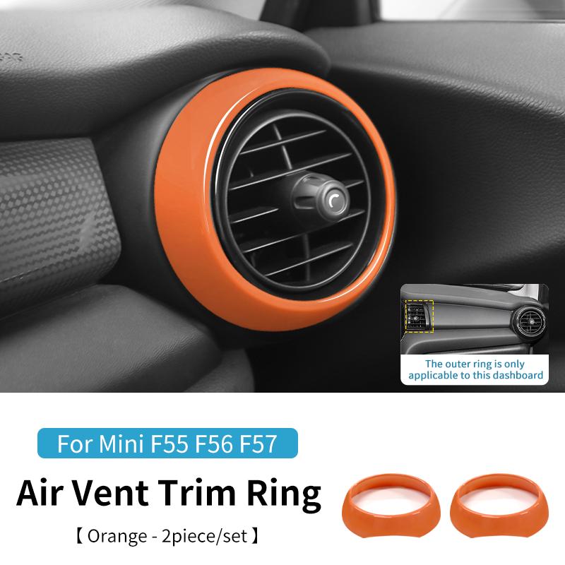

Car Air Vent Ring Outlet Cover Case For Mini Cooper One S JCW F55 F56 F57 Carbon Fiber Shell Housing Decor Sticker Accessories Inner ring помаранчевий
