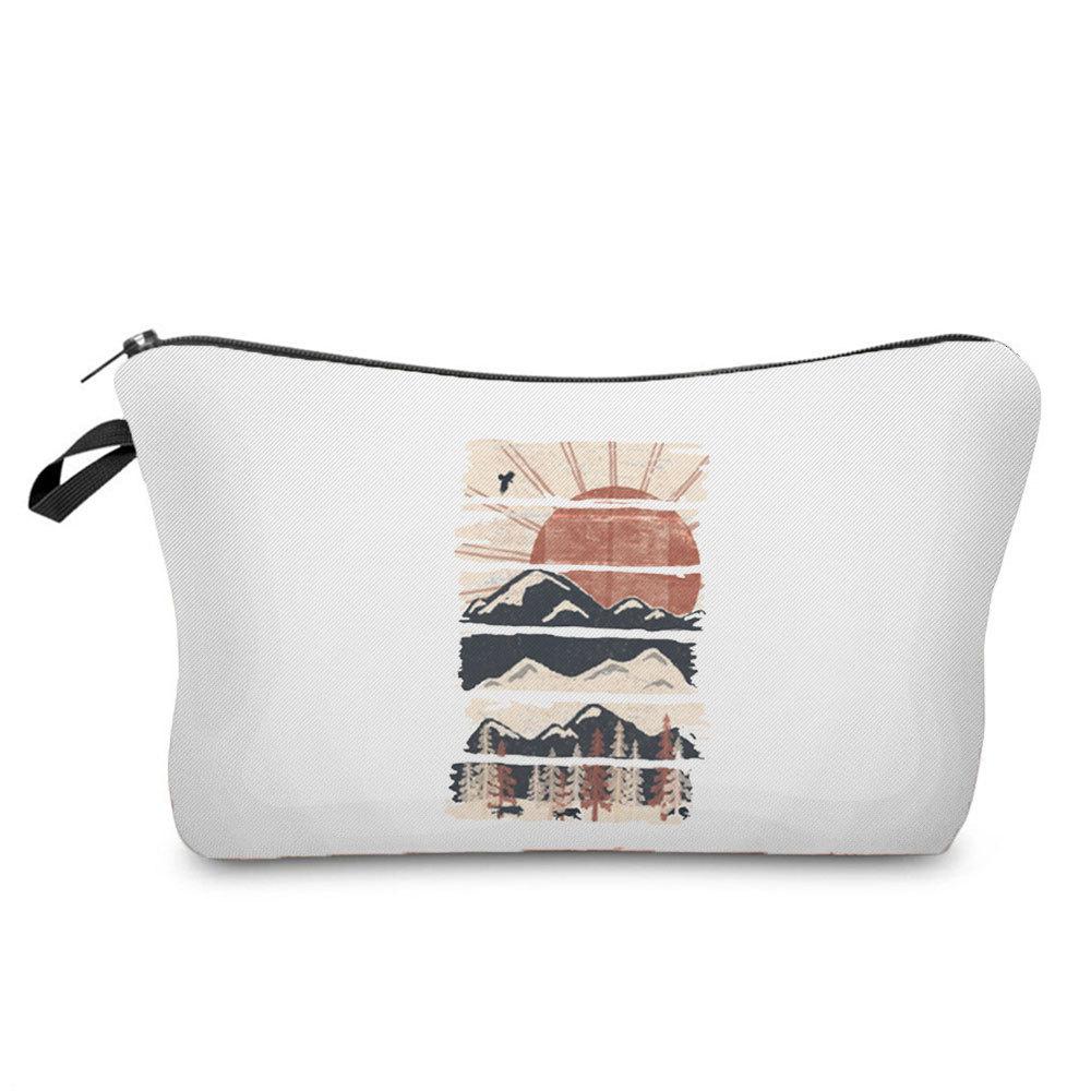 Women Flower Print Cosmetic Bag Toiletries Organize Travel Storage Case 6669