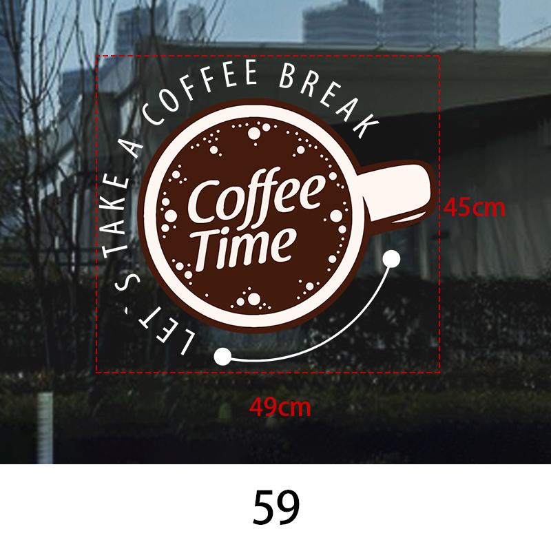 Coffee Shop Wall Sticker Cafes Ice Cream Bread Cake Wall Art Decals DIY Restaurant Milk Tea Shop Decor Sign Window Glass Film