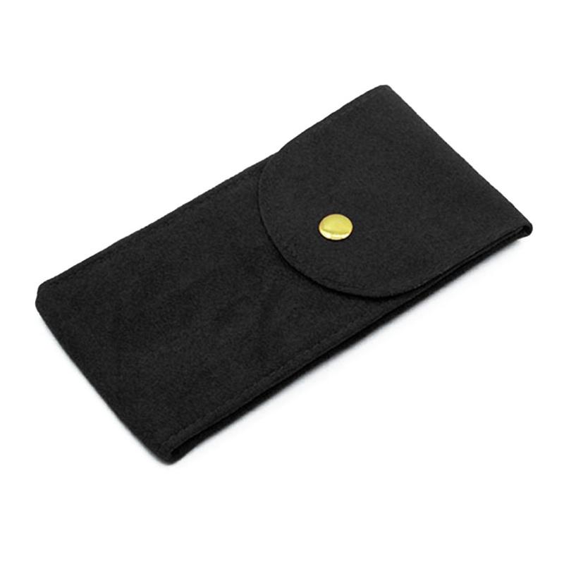 High-end Watch Storage Bag with Zipper, Portable Fleece Wristwatch Scratch-Proof Snap Button and Thickened Watch Pouch