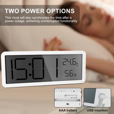 1 pz Orologio da Parete Digitale con Display Temperatura Ricaricabile o a Batteria Facile da Usare Orologio da Scrivania per Soggiorno Camera da Letto Ufficio