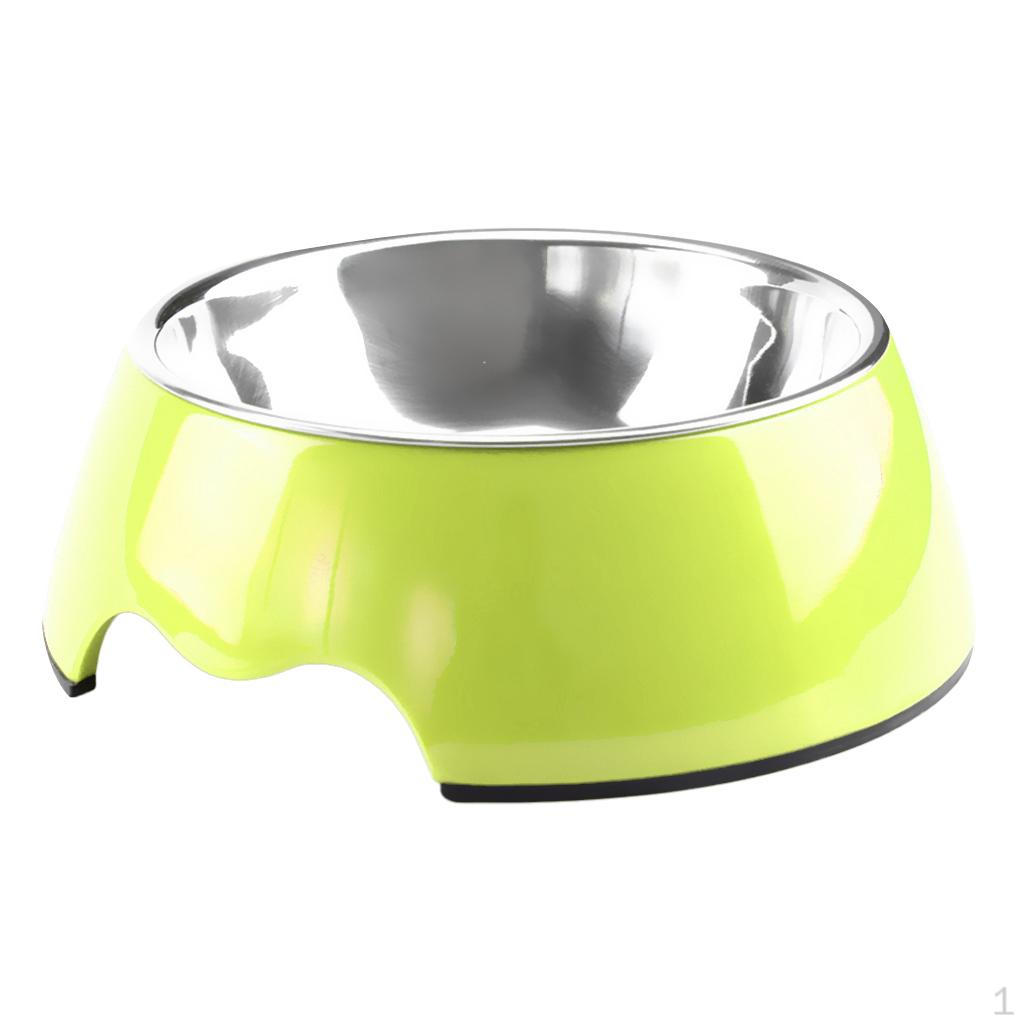 

Feeding Bowl, Stainless Steel Container With Non-slip Rubber Base Small Pet Bowls Feeder Light Green L