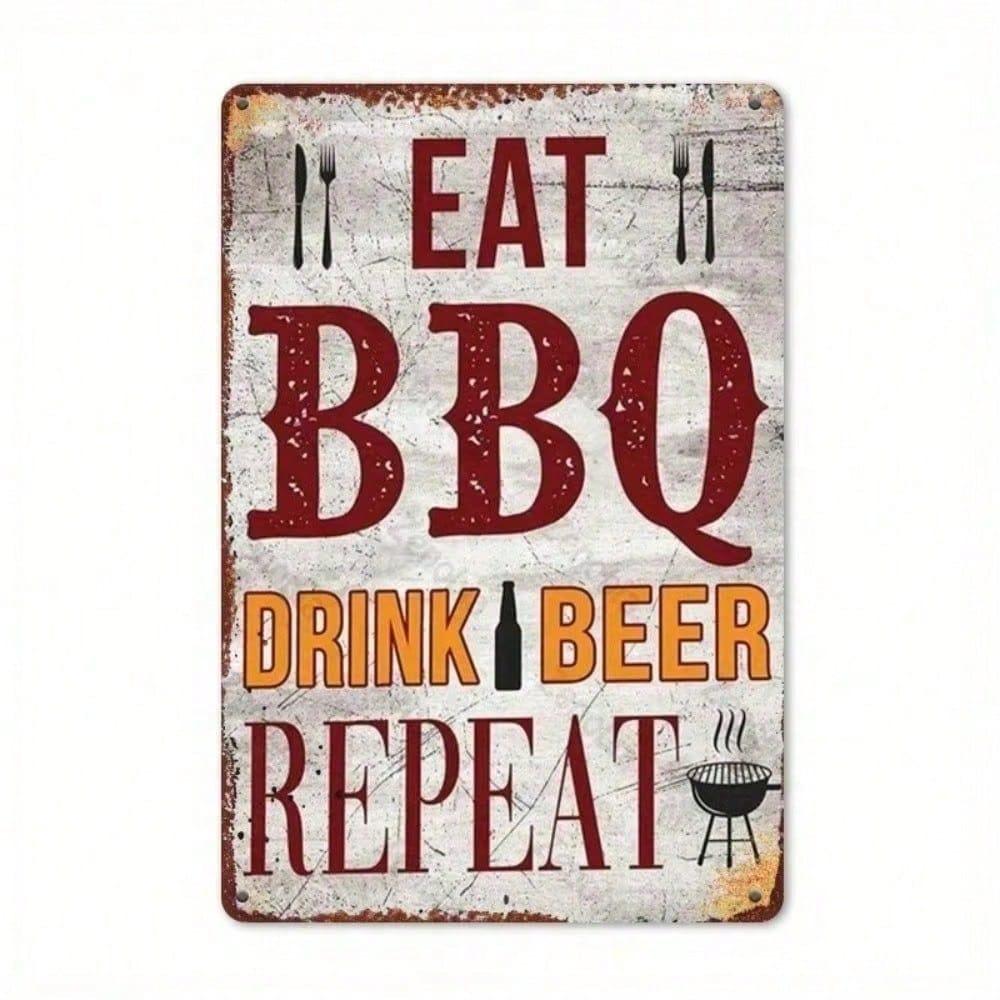 Retro Metal Beer Sign 8x12 Inch Rustic Tin Wall Decor Garage Man Cave Pub Home Bar