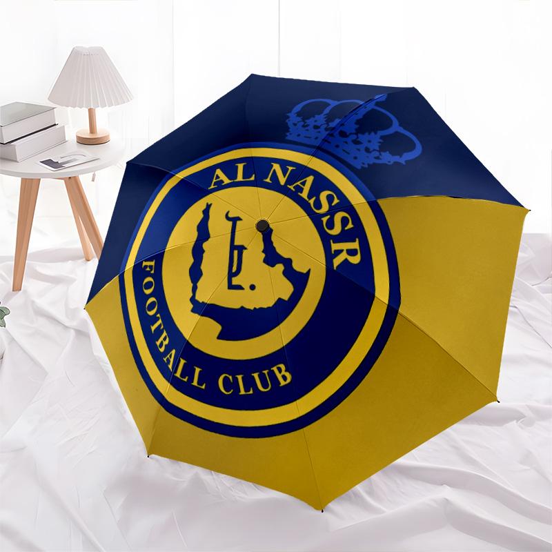 Al Nassr FC Pattern, Automatic Folding Umbrella, Portable and Foldable Design, 8 Ribs, a Christmas or Birthday Gift.