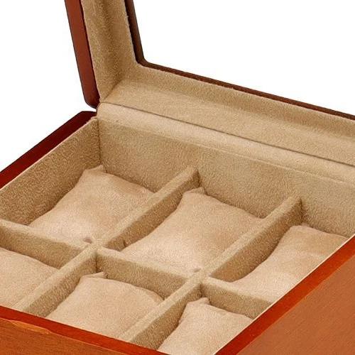 Solid Wood Watch Storage Box Men Wrist Watches Organizer Boxes with Transparent Window Retro Bracelet Jewelry Display Case