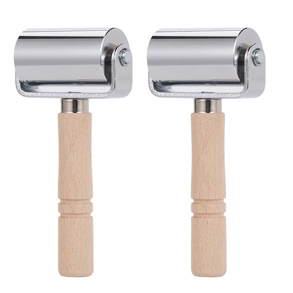 2PCS Leather Roller Push Wheel Manual Leather Pressing Tool For Leather Processing Leather Goods Making Leather Repair DIY Craft