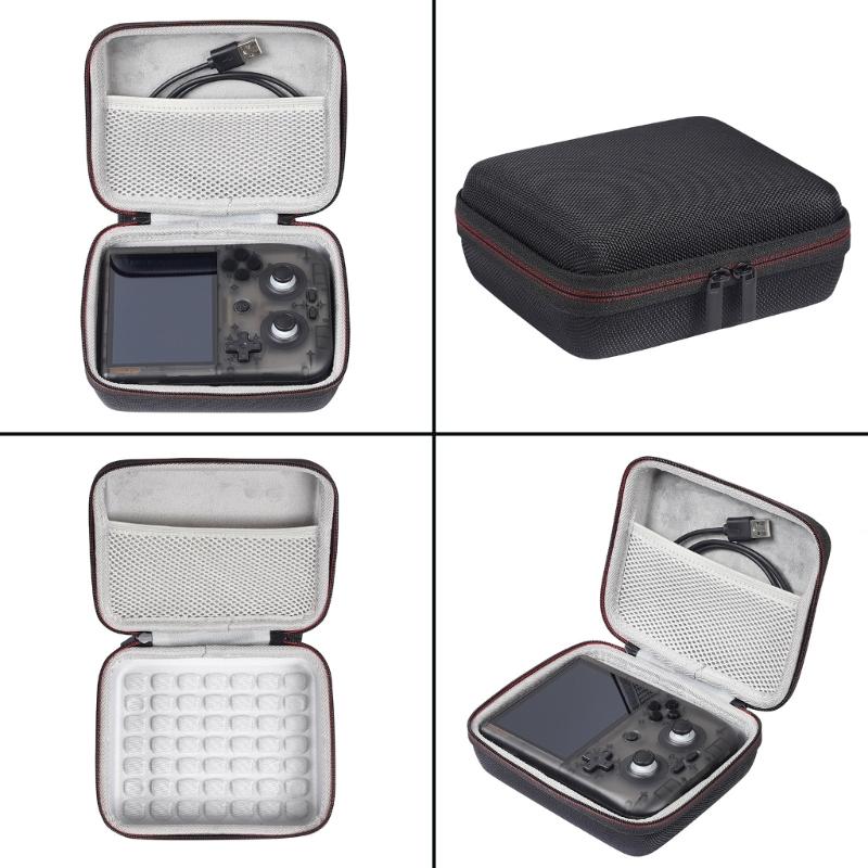 Handheld Game Console EVA Bag Scratchproof Storage Box for RG406V Protector Case with Mesh Pocket Carrying Pouch