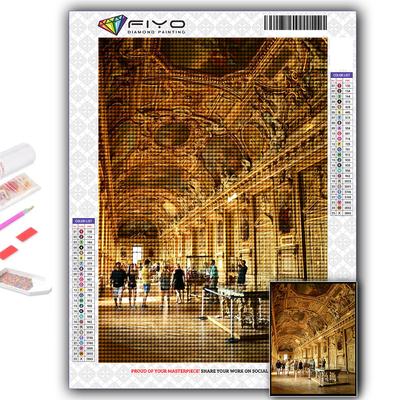 5D DIY Diamantmalerei Louvre Museum Kreuzstich Voll Diamantstickerei Mosaik