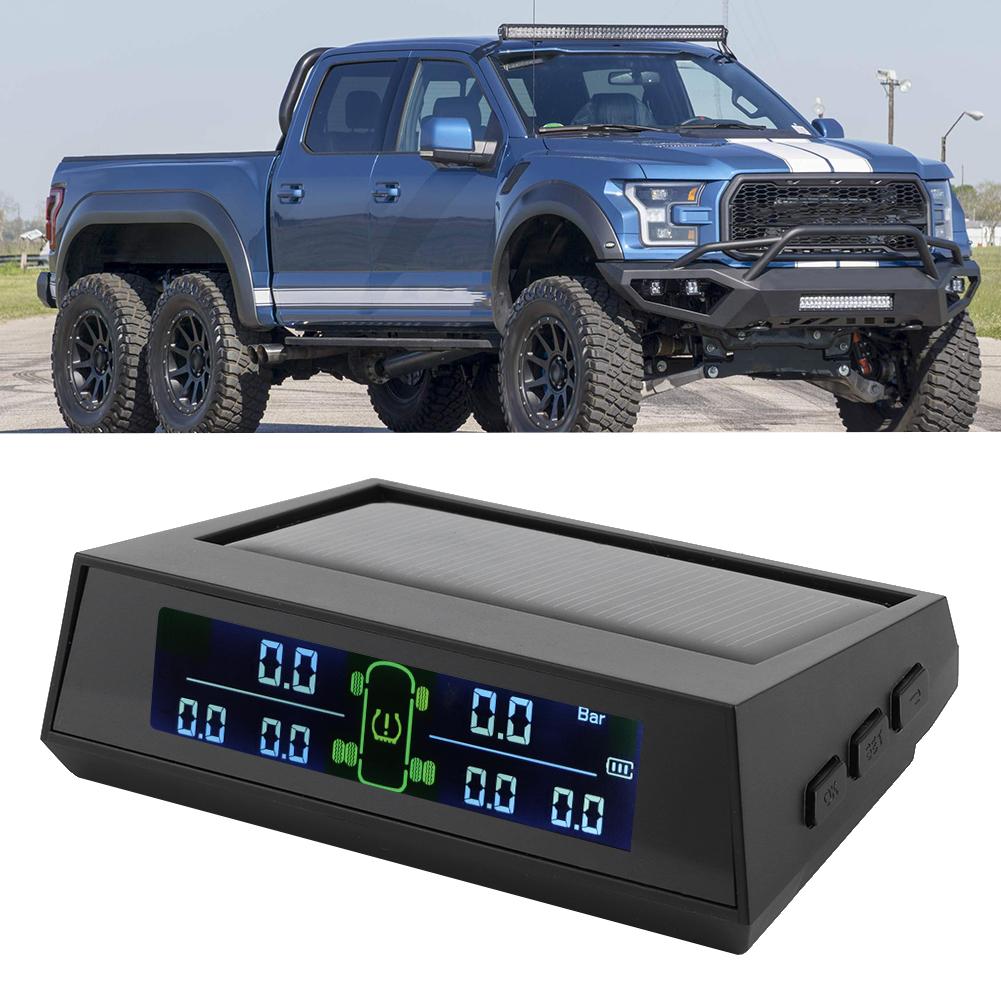Tire Pressure Monitor System Solar Powered TPMS Detector with LCD 6 External Sensor for RV
