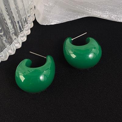 Emerald Temperament Earrings Candy Tie Earrings Geometric U-Shaped Retro Earrings