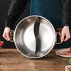 ZMR 30cm Hammered 304 Stainless Steel Divided Hot Pot