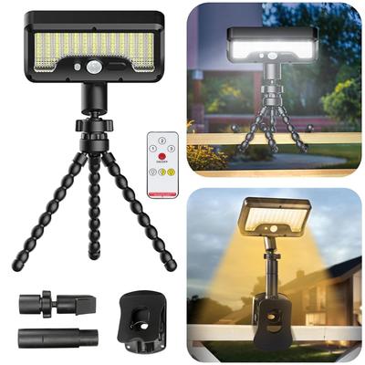 Solar-Powered Outdoor Motion Sensor Light (with Flexible Tripod & Clip), IP65 Waterproof, 2-in-1 Stand, 800 Lumens Ultra Brightness, 360°