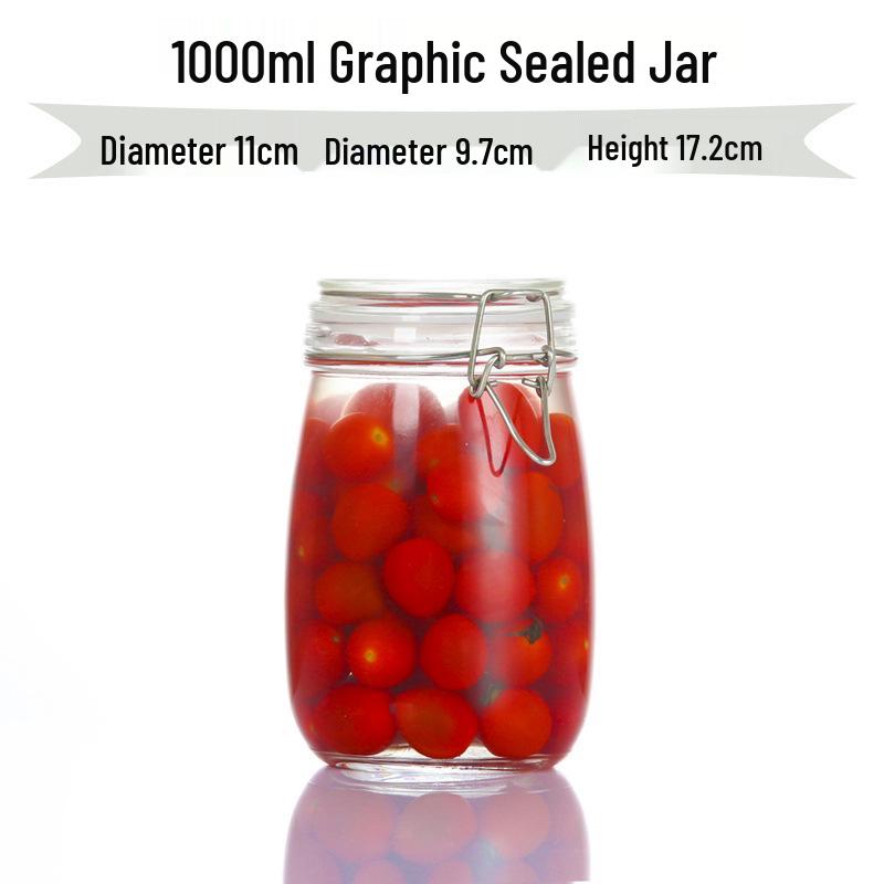 Glass Sealing Jar with Stainless Steel Buckle for Food Storage - Ideal for Tea, Grains, and Cereals In the Kitchen