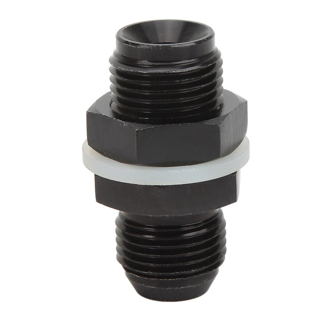 Fuel Cell Bulkhead Fitting with PTFE Washer Black Anodized 6061‑T6 Aluminum Alloy Connector for Most Fluid