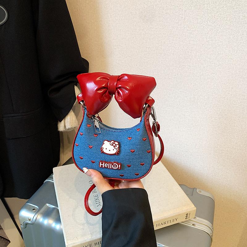 Cartoon Korean Style  Cowboy Bow Crossbody Handbag Fashion Item Travel Storage Collocation Practical Periphery Gifts