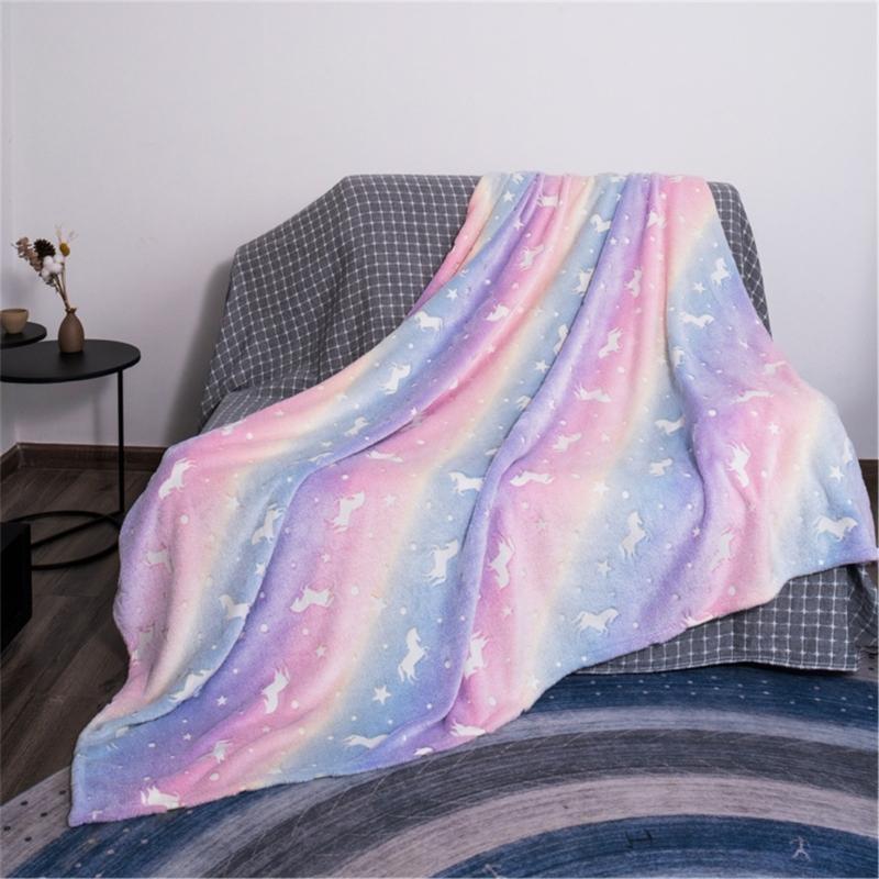 Flannel Luminous Blanket Warm and Soft Flannel Blanket with Glow