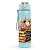 1PC Stack Book Flower Bouquet Print 750ml Color Plastic Sports Water Bottle Leakproof Flip Straw Lid Suitable for Sports Office Home Use