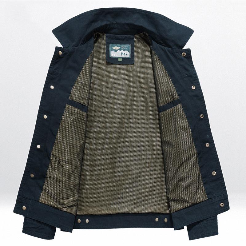 Kurtka męska z wiosennymi klapami, sprana, duża, wiatroszczelna, codzienna