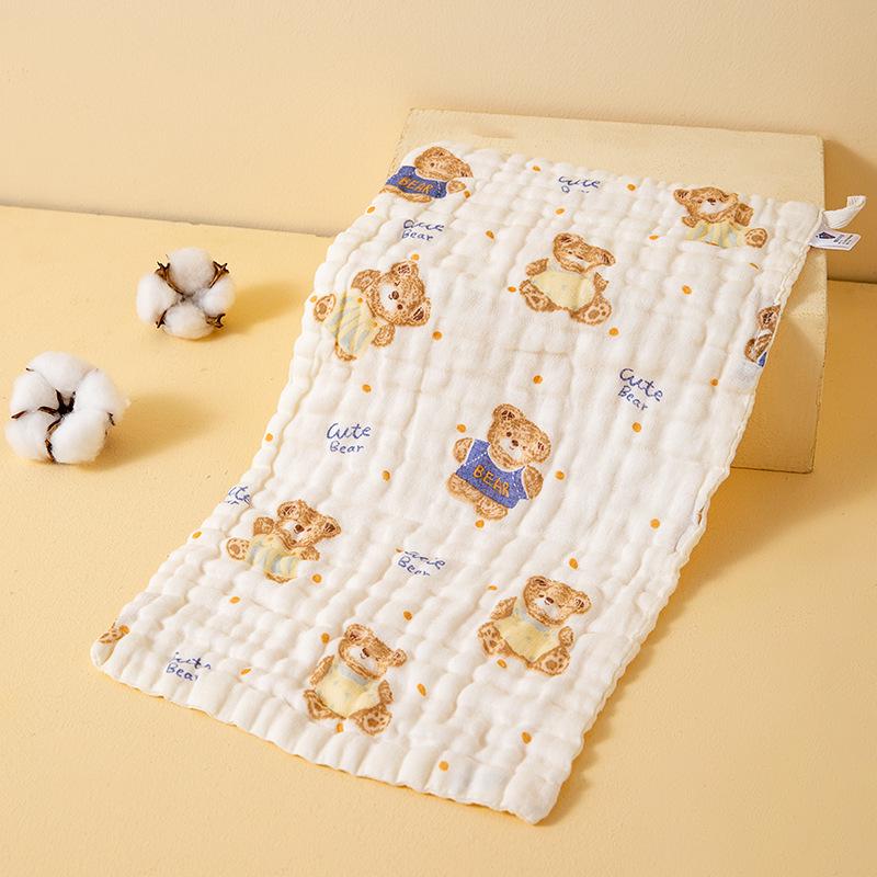 Cartoon Print Baby Bibs & Gauze Towels Set – Pure Cotton for Newborns
