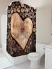 3D Wooden Heart Shower Curtain | Rustic and Romantic Bathroom Decor