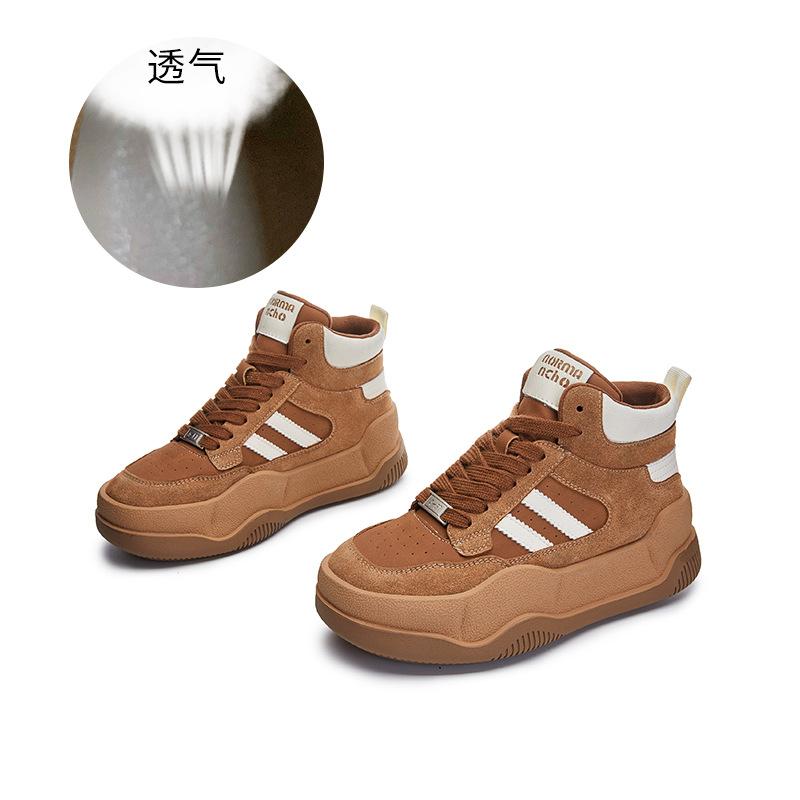 

Кожаные высокие немецкие тренировочные кроссовки для женской коллекции весна 2025, новые женские спортивные кеды на платформе, повседневные белые кроссовки для женщин 35