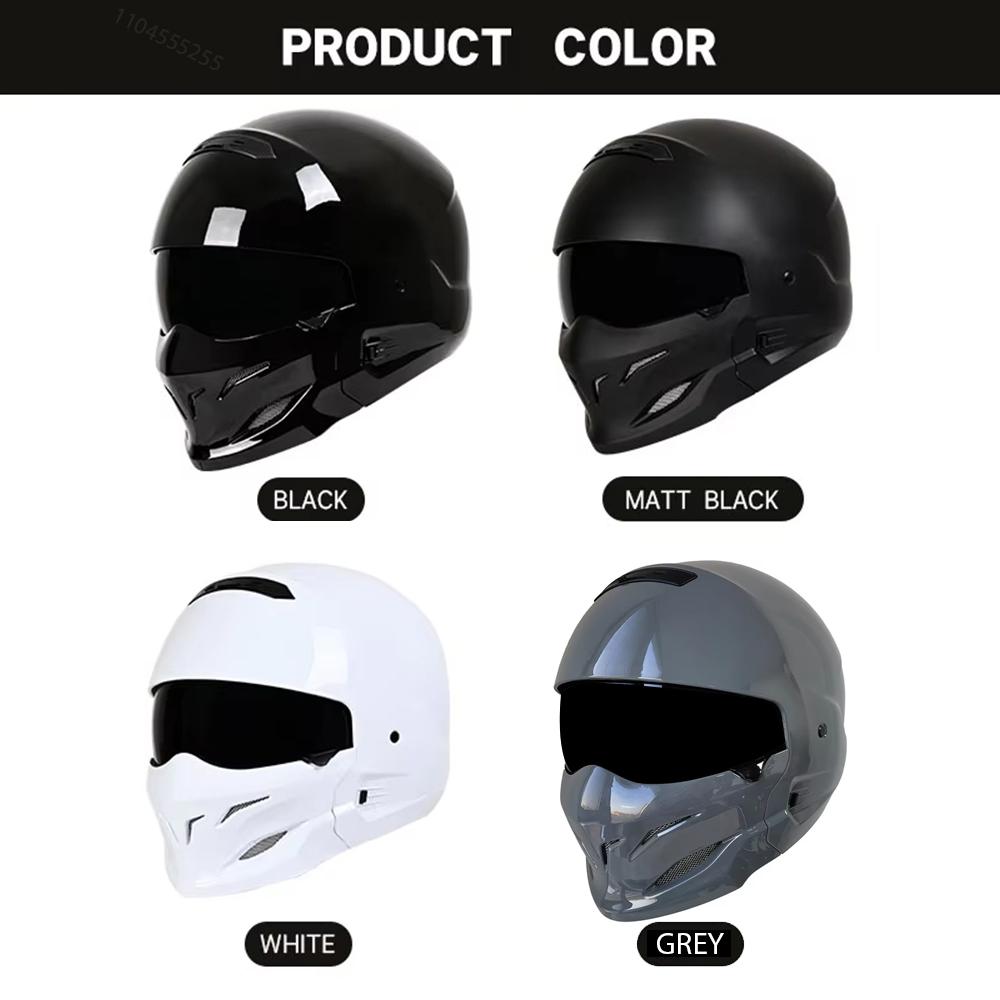 Motorcycle Helmet Retro Modular Open Face Full Face Helmet DOT Approved Detachable Capacete De Moto Helmet Four Seasons