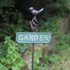 Retro Decorative Yard Stakes Bird Garden Stake, Metal Sign Rustic for Decoration with Stake Flower Bed, Lawn Weather Resistant Support